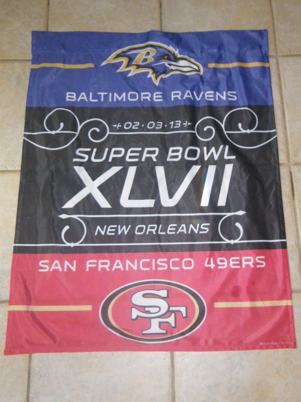 NFL Super Bowl XLVII 02-03-13 Baltimore Ravens vs. San Francisco 49ers Banner